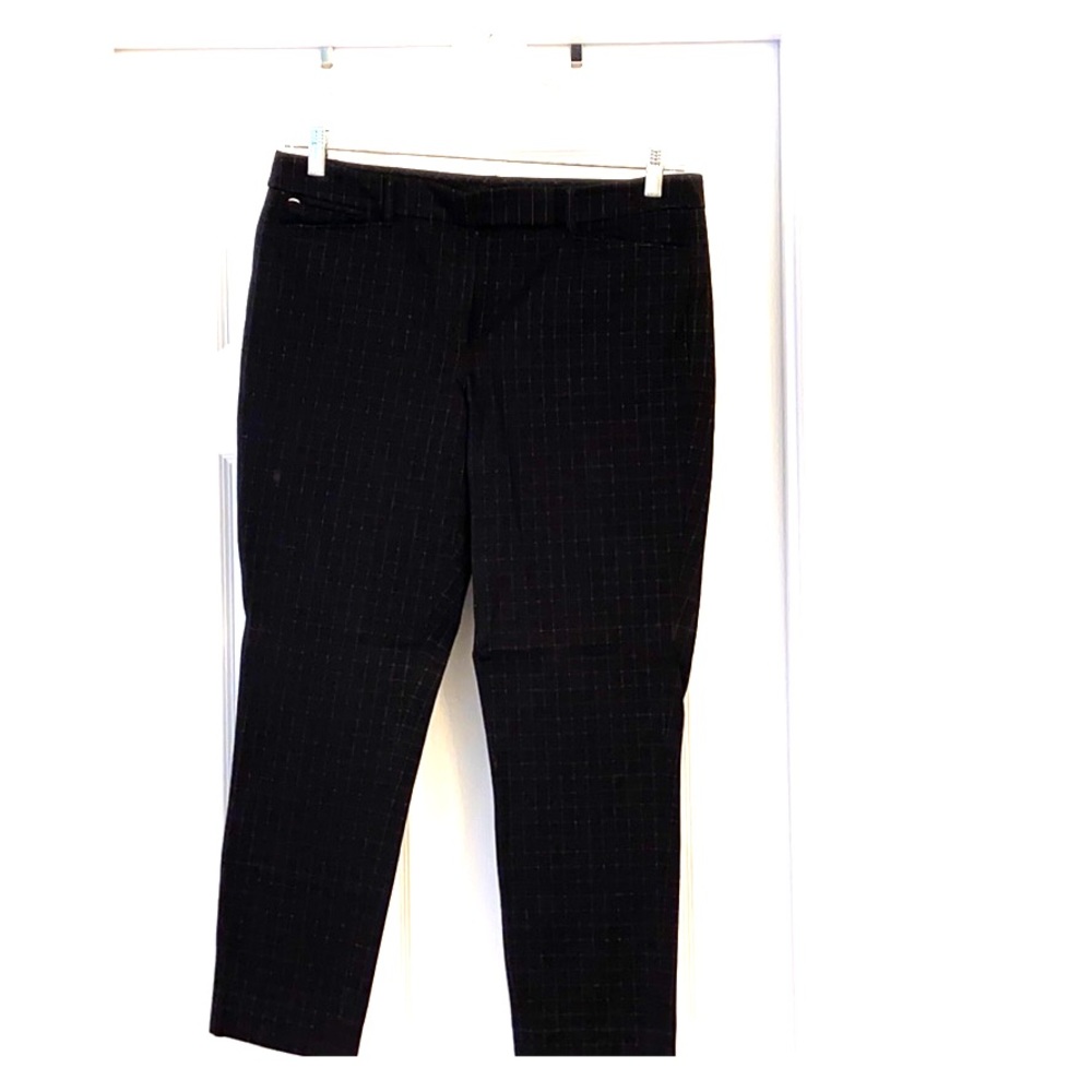WHBM Slim Ankle Pant - black window pane